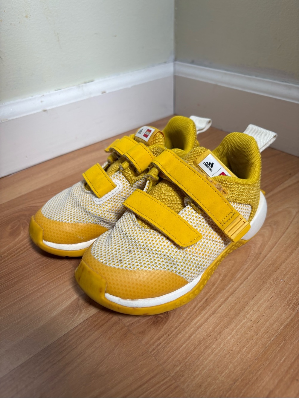 adidas x Lego Yellow Kids' Velcro Mesh Sneakers